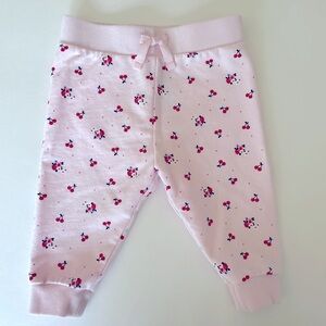 Janie and Jack Baby Pants in Cherry and Flower Print